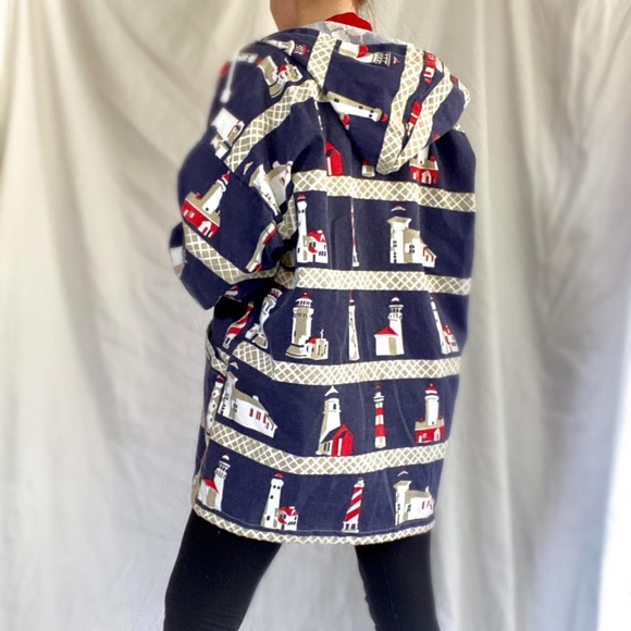 Rare Vintage 1980's Michigan Rag Co. Lighthouse Print Jacket - Picture 3 of 3